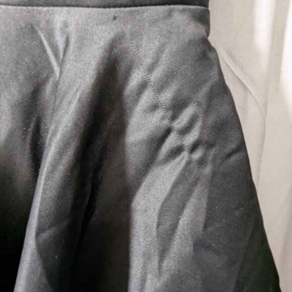 2 For $30 JJ's House Black Satin Spaghetti Criss Cross Flare plunging neckline - Picture 6 of 7